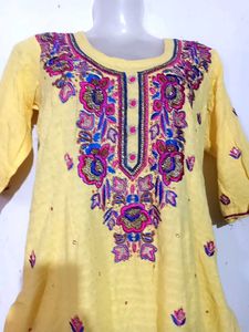 Pink And Yellow Heavy Punjabi Suit.