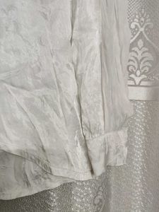 Elegant White Brocade Blouse
