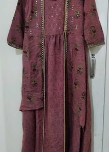 Elegant Purple High-Low Kurti Dress