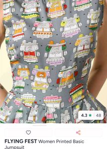 Cute Printed Sleeveless Jumpsuit with tag