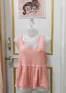 Peach Peplum Tank Top