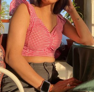 Sale!!!Pink Gingham Crop Top