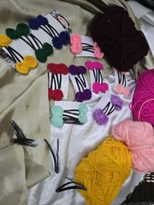 10 set of Handmade Crochet Hair Clips