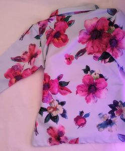 Floral Print Wrap Tunic Fitted Top 🏆