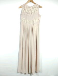 Beige Sleeveless Western Dress (Women's)