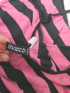 Pink &amp; Black Striped Camisole Top