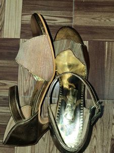 Golden Strappy Heels
