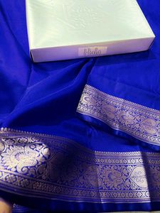 Stunning satin silk plane saree with rich pallu