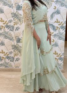 Mint Green Sequined Lehenga Set