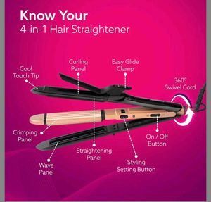 3-in-1 Hair Styler: Straightener, Curler &amp; Crimper