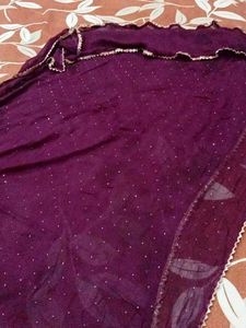 Elegant Purple Dupatta with Sequins