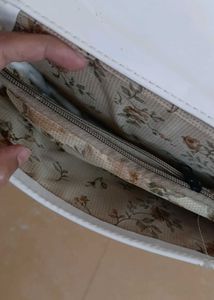 White Crossbody Bag with Chain Strap