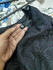 ethnic Black Lace kurthi