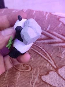Cute Panda Figurine with Bamboo