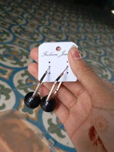 Fashion Jewelry Black Ball Earrings