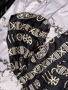 Black &amp; Beige Abstract Print Button-Up Shirt