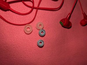 Cute Red Earbuds with Strawberry Design