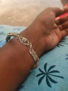 Light White Stone Bangles