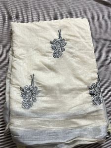 Off White Rose Saree