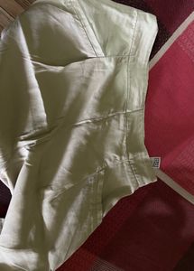 off white trending linen Wide Leg Pants