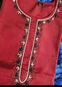 Elegant Red Kurta Set with Dupatta