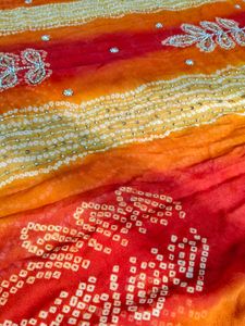 Embellished Bandhani Saree