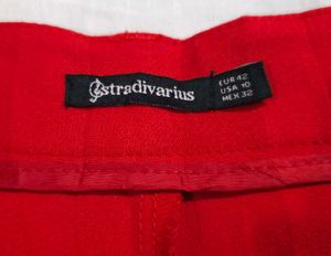 Stradivarius Vibrant Red Trousers