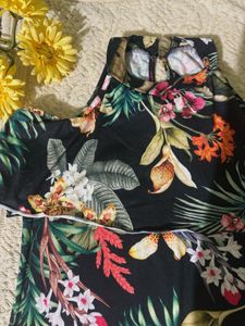 Tropical Cold Shoulder Top