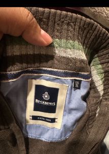 Blackberrys Original Brown Quarter-Zip Knit Sweate
