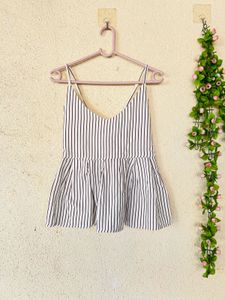 Striped Peplum Cami Top