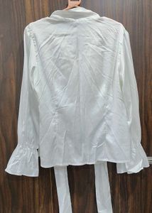 Elegant White Bell Sleeve Blouse