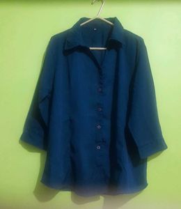 ✨Stylish Teal Collared Button-Up Top