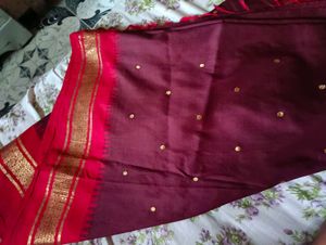 Red coffee Kachivaram Saree