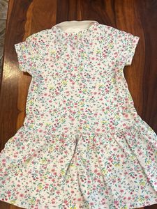 Cute Floral Print Polo Dress