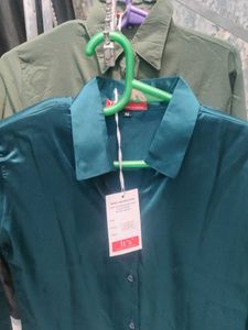 Emerald Green Satin Shirt