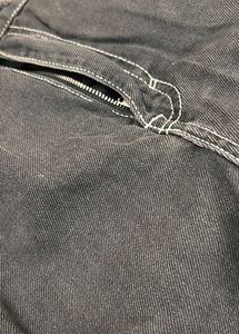 Bershka Contrast Stitch Black Cargo Jeans