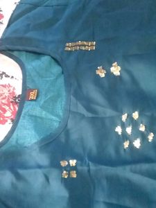 Beautiful Teal Embellished Kurta