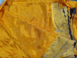 stone work saree with blouse piece