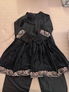 Elegant Black Kurta Set with Embellishments
