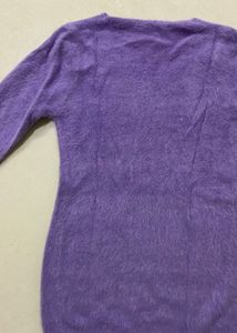 Purple Fuzzy Knit Sweater