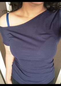 savana Off-Shoulder Navy Blue Top