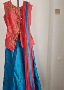 Pretty Pink &amp; Turquoise Ethnic Wear Set