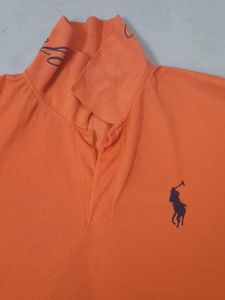 Orange Polo T-Shirt with Logo