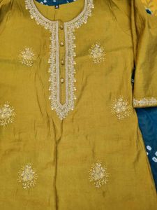 Embroidered Yellow Kurta