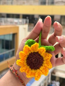 Handmade Crochet Sunflower Charm I made it