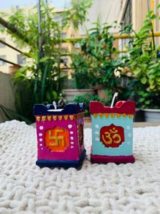 Hand-Painted Decorative Diwali Candles