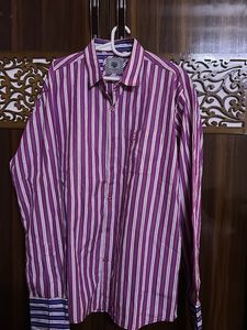 Men's Striped Button-Up Shirt