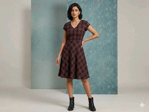 Chic Plaid Fit & Flare Dress