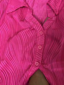 Hot Pink Textured Blouse