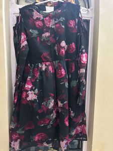 Floral Print Cold Shoulder Dress